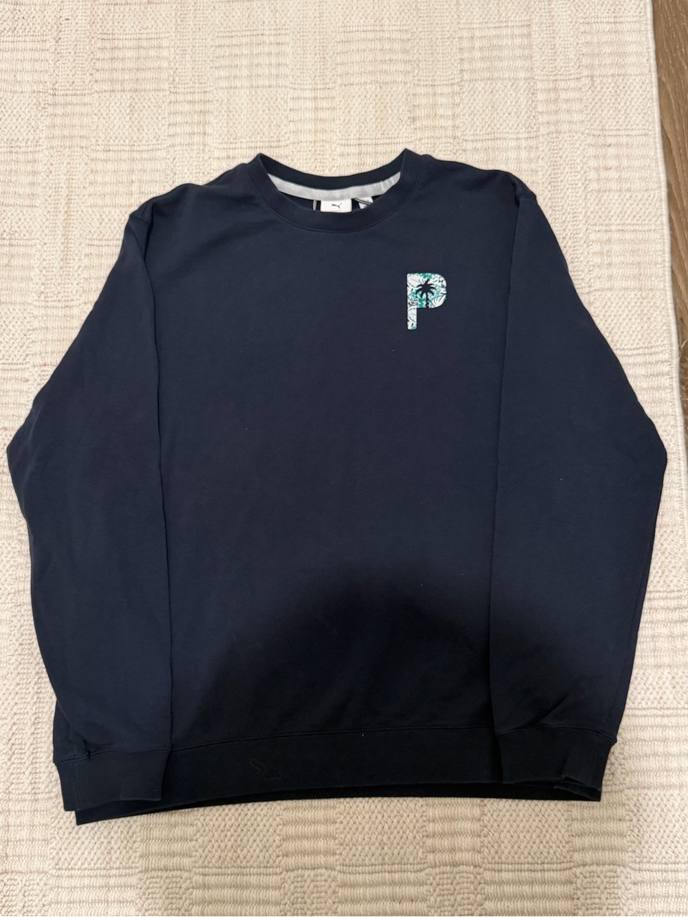Puma Navy Crew Sweatshirt with Tropical 'P' Patch